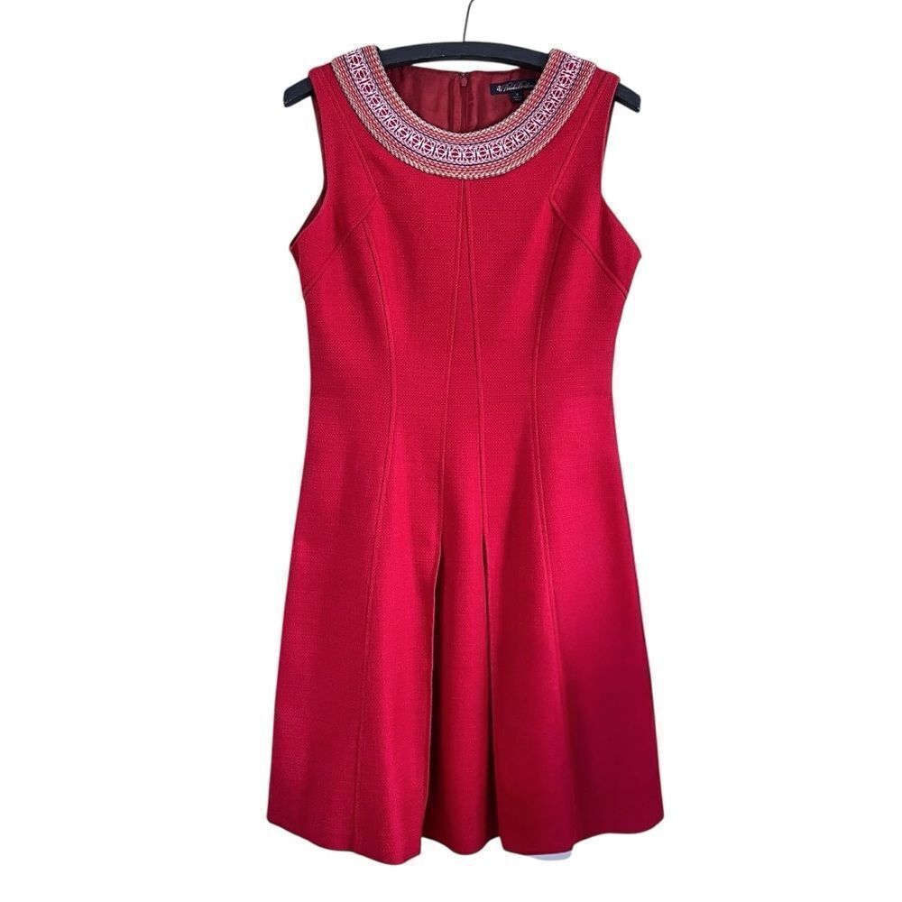 Brooks Brothers Embroidered Collar Tweed Dress